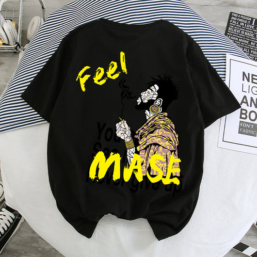 Camiseta Hip-Hop Estilo Hong Kong Suelta Unisex - Manga Corta Cinco Puntos - Image 35