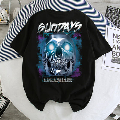 Camiseta Hip-Hop Estilo Hong Kong Suelta Unisex - Manga Corta Cinco Puntos - Image 38