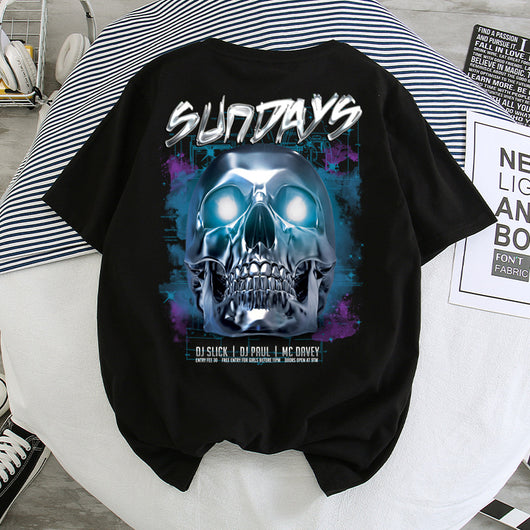 Camiseta Hip-Hop Estilo Hong Kong Suelta Unisex - Manga Corta Cinco Puntos - Image 38