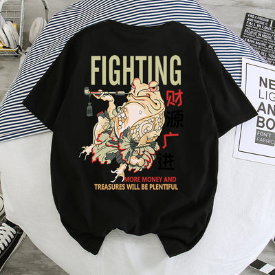 Camiseta Hip-Hop Estilo Hong Kong Suelta Unisex - Manga Corta Cinco Puntos - Image 41