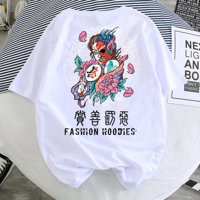 Camiseta Hip-Hop Estilo Hong Kong Suelta Unisex - Manga Corta Cinco Puntos - Image 48