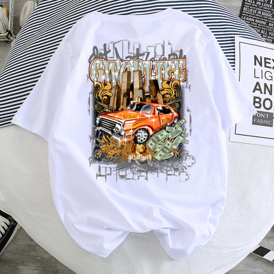 Camiseta Hip-Hop Estilo Hong Kong Suelta Unisex - Manga Corta Cinco Puntos - Image 51