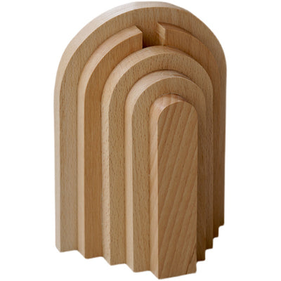 Sujetalibros Nórdico de Madera Maciza con Inserto Floral - Decoración de Interiores - Image 7