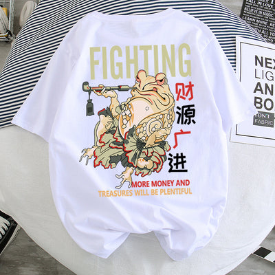 Camiseta Hip-Hop Estilo Hong Kong Suelta Unisex - Manga Corta Cinco Puntos - Image 19