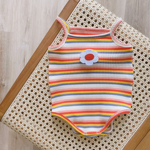 Enterizo a Rayas Multicolor para Bebé Niña