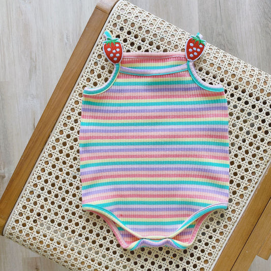Enterizo a Rayas Multicolor para Bebé Niña
