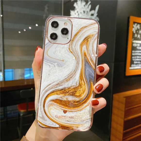 Funda Protectora con Patrón de Mármol para Teléfono