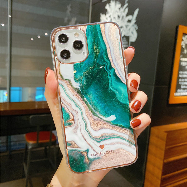 Funda Protectora con Patrón de Mármol para Teléfono