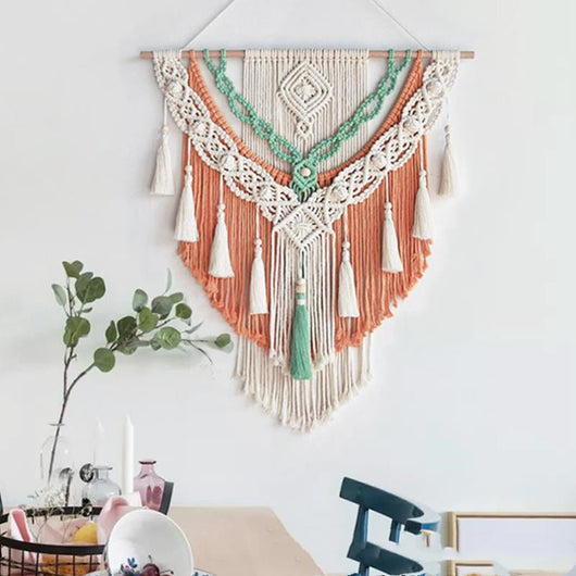 Tapiz Tejido Bohemio con Borlas - Kit DIY para Decoración de Pared y Cabecera - Image 8