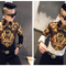 Camisa Casual Estampada de Manga Larga para Jóvenes
