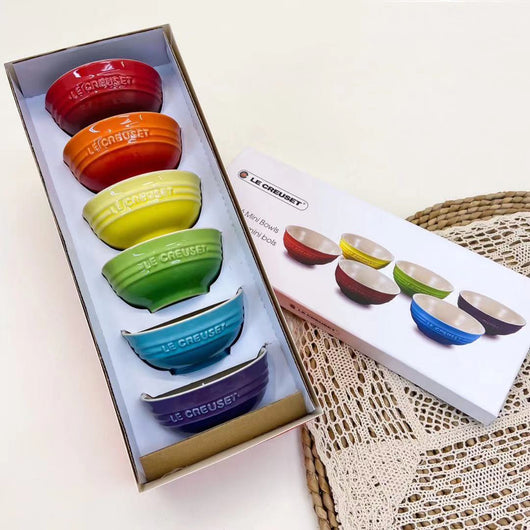 Set de 6 Boles de Cerámica Esmaltada Arcoíris - Diseño Lindo y Funcional - Image 14