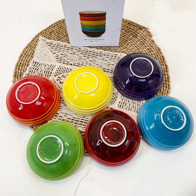 Set de 6 Boles de Cerámica Esmaltada Arcoíris - Diseño Lindo y Funcional