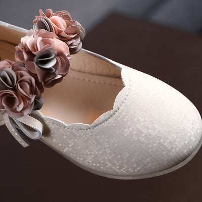 Zapatos de Cuero Floral Coreanos para Niñas - Bailarinas Princesa con Suela Suave y Cristales - Image 10