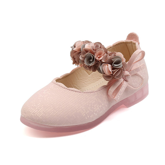 Zapatos de Cuero Floral Coreanos para Niñas - Bailarinas Princesa con Suela Suave y Cristales - Image 5