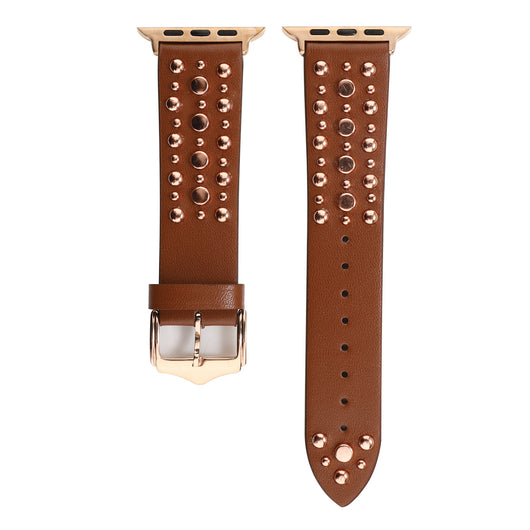 Correa de Cuero para Apple Watch con Remaches - Plata, Oro y Oro Rosa - Image 25