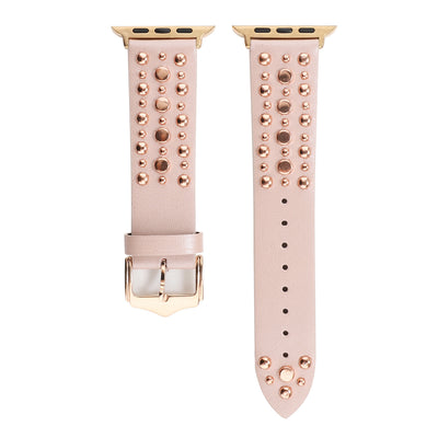 Correa de Cuero para Apple Watch con Remaches - Plata, Oro y Oro Rosa - Image 28