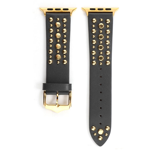 Correa de Cuero para Apple Watch con Remaches - Plata, Oro y Oro Rosa - Image 4