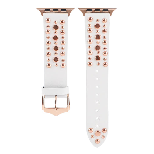 Correa de Cuero para Apple Watch con Remaches - Plata, Oro y Oro Rosa - Image 12