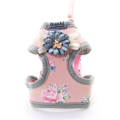 Arnés de Pecho Floral para Perro Verano con Correa - Image 5