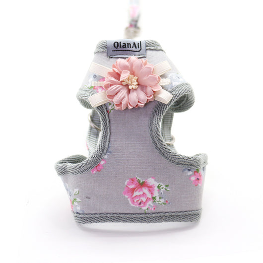 Arnés de Pecho Floral para Perro Verano con Correa - Image 2