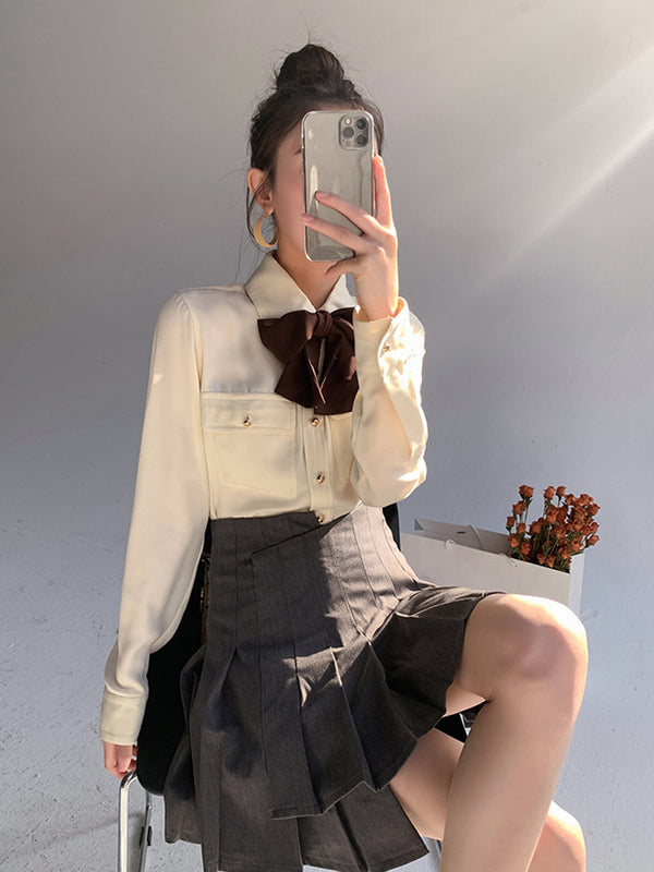 Camisa Elegante Rejuvenecedora con Amarre Ajustable