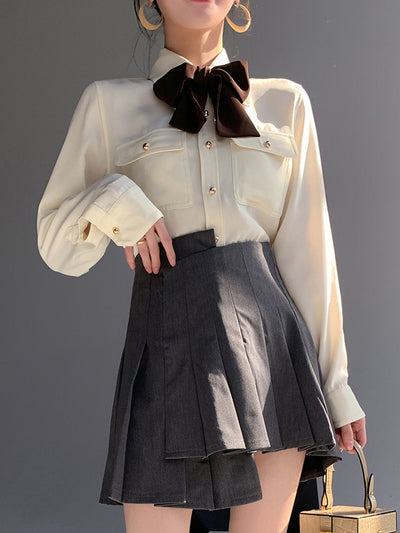 Camisa Elegante Rejuvenecedora con Amarre Ajustable - Image 3