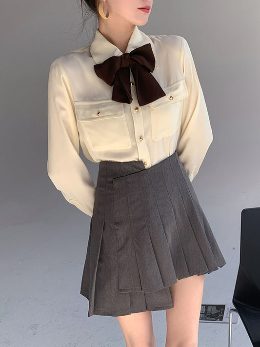 Camisa Elegante Rejuvenecedora con Amarre Ajustable