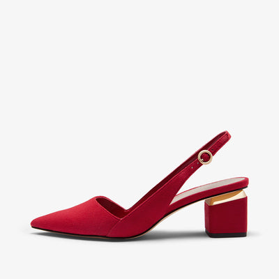 Zapatos Slingback Primavera para Mujer con Tacón Alto y Detalles Metálicos - Image 8