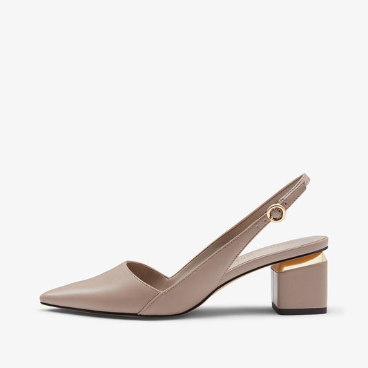 Zapatos Slingback Primavera para Mujer con Tacón Alto y Detalles Metálicos - Image 2