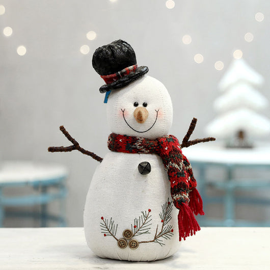 Muñeco de Nieve Navideño de Peluche con Bufanda y Capucha - Image 5