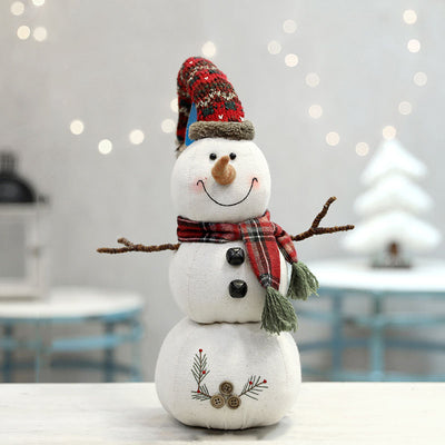 Muñeco de Nieve Navideño de Peluche con Bufanda y Capucha - Image 6