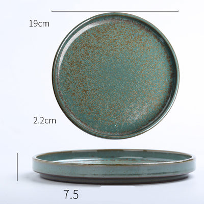 Plato de Cerámica Artesanal Estilo Japonés - Vajilla Retro Creativa Hecha a Mano - Image 6