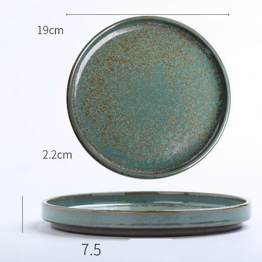 Plato de Cerámica Artesanal Estilo Japonés - Vajilla Retro Creativa Hecha a Mano - Image 6