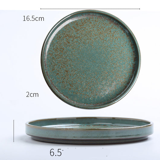 Plato de Cerámica Artesanal Estilo Japonés - Vajilla Retro Creativa Hecha a Mano - Image 5