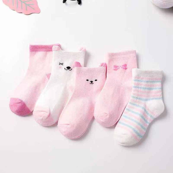 Calcetines Infantiles Transpirables Primavera-Otoño con Diseños Coreanos Lindos