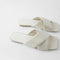 Sandalias Planas Acolchadas en Piel de Becerro Nude