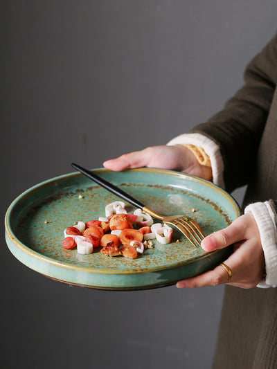 Plato de Cerámica Artesanal Estilo Japonés - Vajilla Retro Creativa Hecha a Mano - Image 13