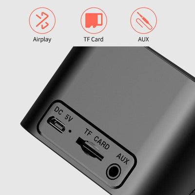 Altavoz Bluetooth Portátil 2 en 1 con Reloj Despertador y Subwoofer - Image 9
