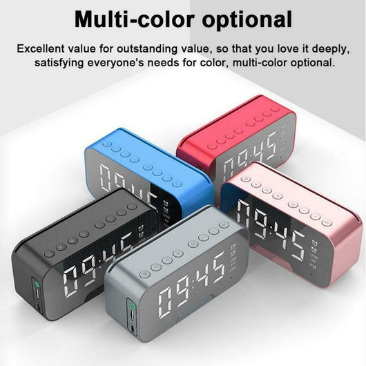 Altavoz Bluetooth Portátil 2 en 1 con Reloj Despertador y Subwoofer - Image 15