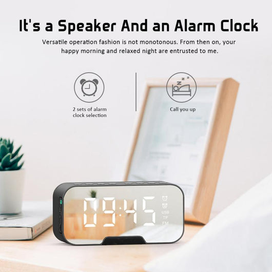 Altavoz Bluetooth Portátil 2 en 1 con Reloj Despertador y Subwoofer - Image 16
