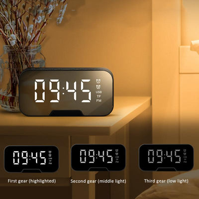 Altavoz Bluetooth Portátil 2 en 1 con Reloj Despertador y Subwoofer - Image 20