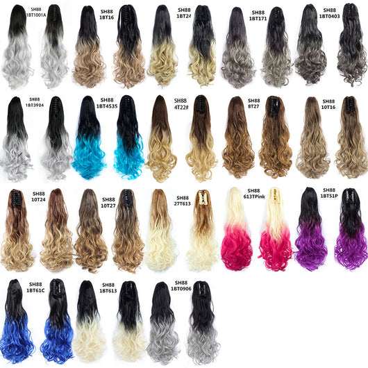 Extensión de Cabello Ondulado Ombré con Pinza - Coleta Sintética Soowee
