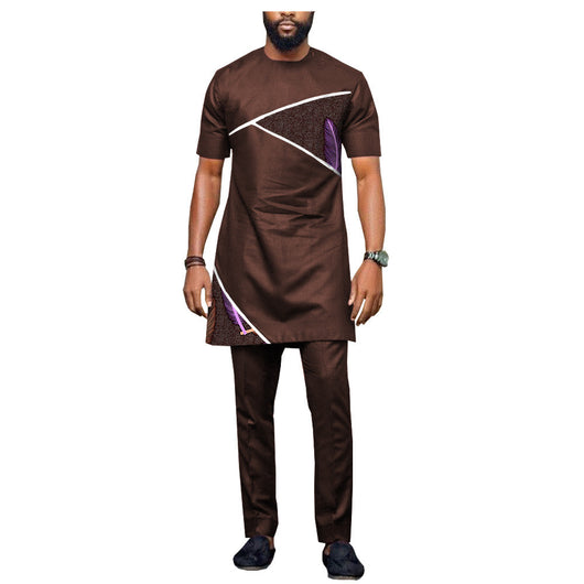 Conjunto Casual para Hombre con Estampado Batik Étnico Africano - Image 16