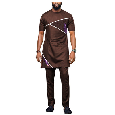 Conjunto Casual para Hombre con Estampado Batik Étnico Africano - Image 2
