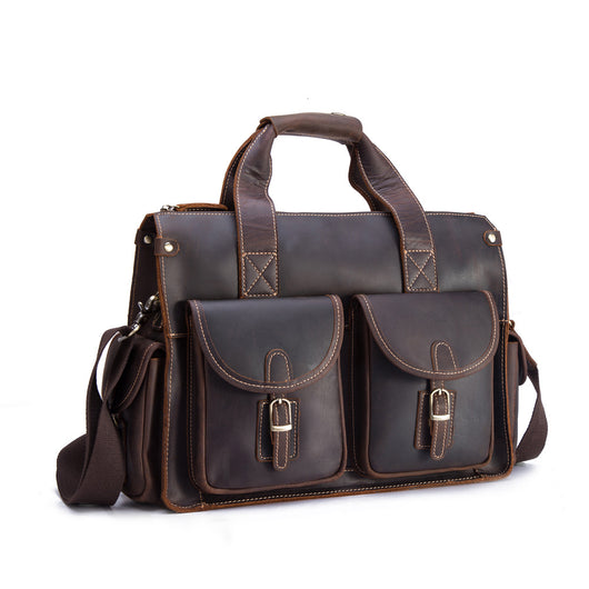 Maletín Ejecutivo de Cuero para Hombre - Estilo Retro Portátil - Image 3