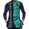 Camisa Larga Africana de Algodón con Costuras de Mezclilla y Tela Estampada