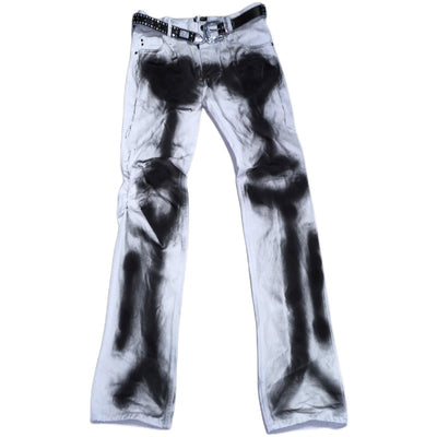 Pantalones Vaqueros Hip Hop con Diseño Esqueleto Spray - Image 7