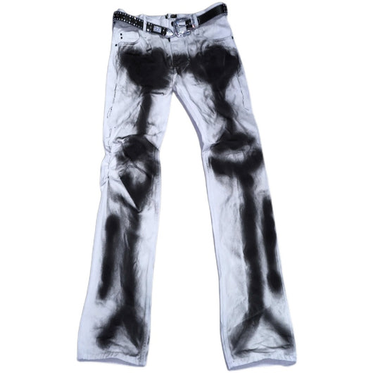 Pantalones Vaqueros Hip Hop con Diseño Esqueleto Spray