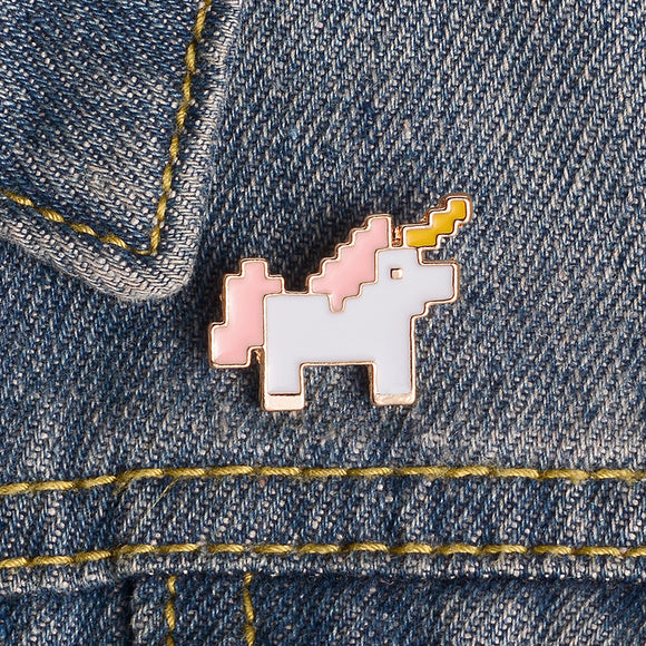 Broche Unicornio Aleación Poni Arcoíris - Insignia Decorativa para Estudiantes
