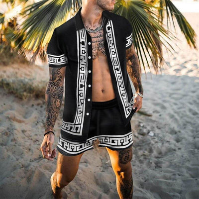 Conjunto de Dos Piezas con Camisa Hawaiana Suelta Estilo Playa - Image 7